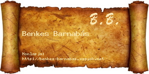 Benkes Barnabás névjegykártya