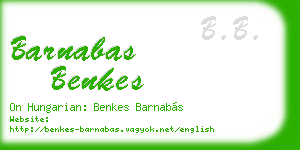 barnabas benkes business card