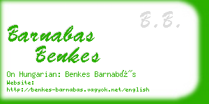 barnabas benkes business card